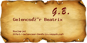 Gelencsér Beatrix névjegykártya