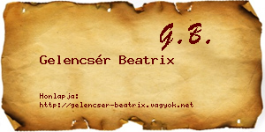 Gelencsér Beatrix névjegykártya