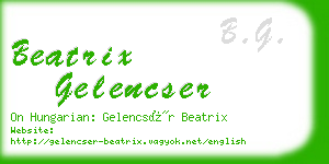 beatrix gelencser business card